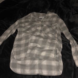 grey and white flannel